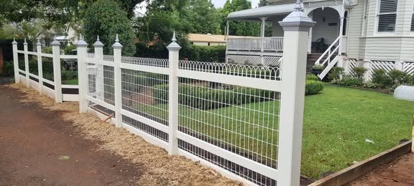 White picket and tubular front fence in Toowoomba