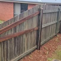 Timber fence posts and palings detail
